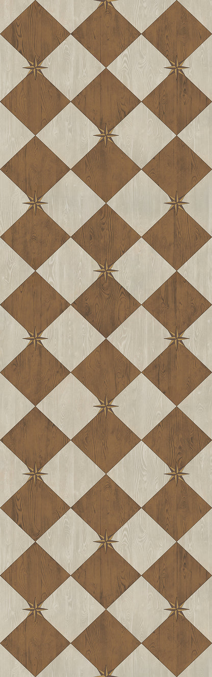 Vintage Vinyl Rug - Compass Diamond - Garden Grounds