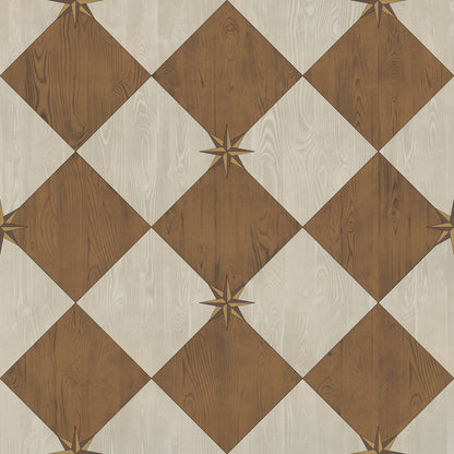 Vintage Vinyl Rug - Compass Diamond - Garden Grounds