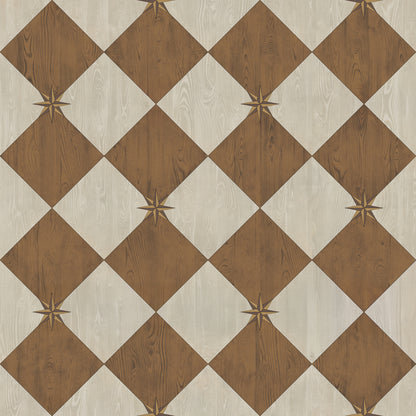 Vintage Vinyl Rug - Compass Diamond - Garden Grounds
