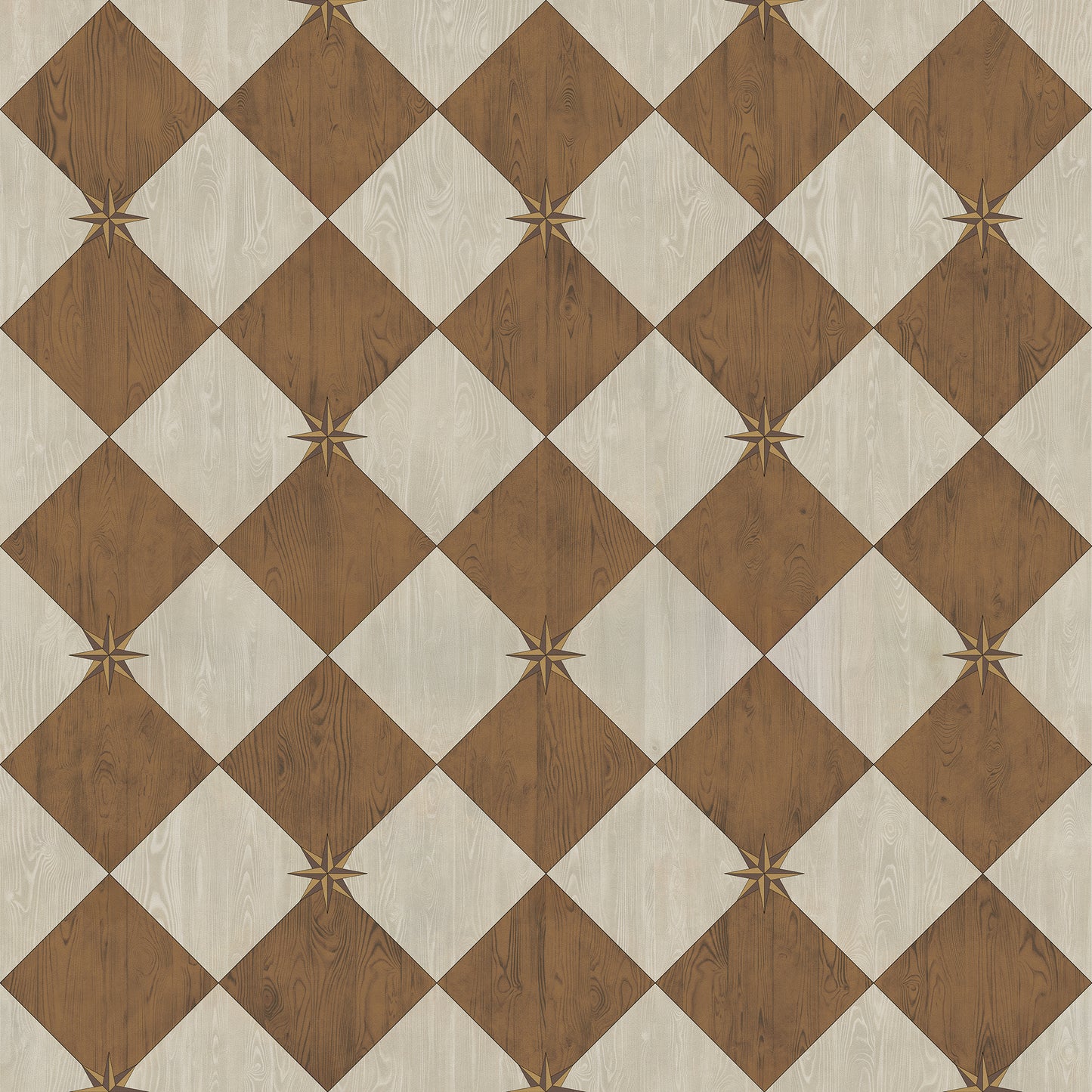 Vintage Vinyl Rug - Compass Diamond - Garden Grounds