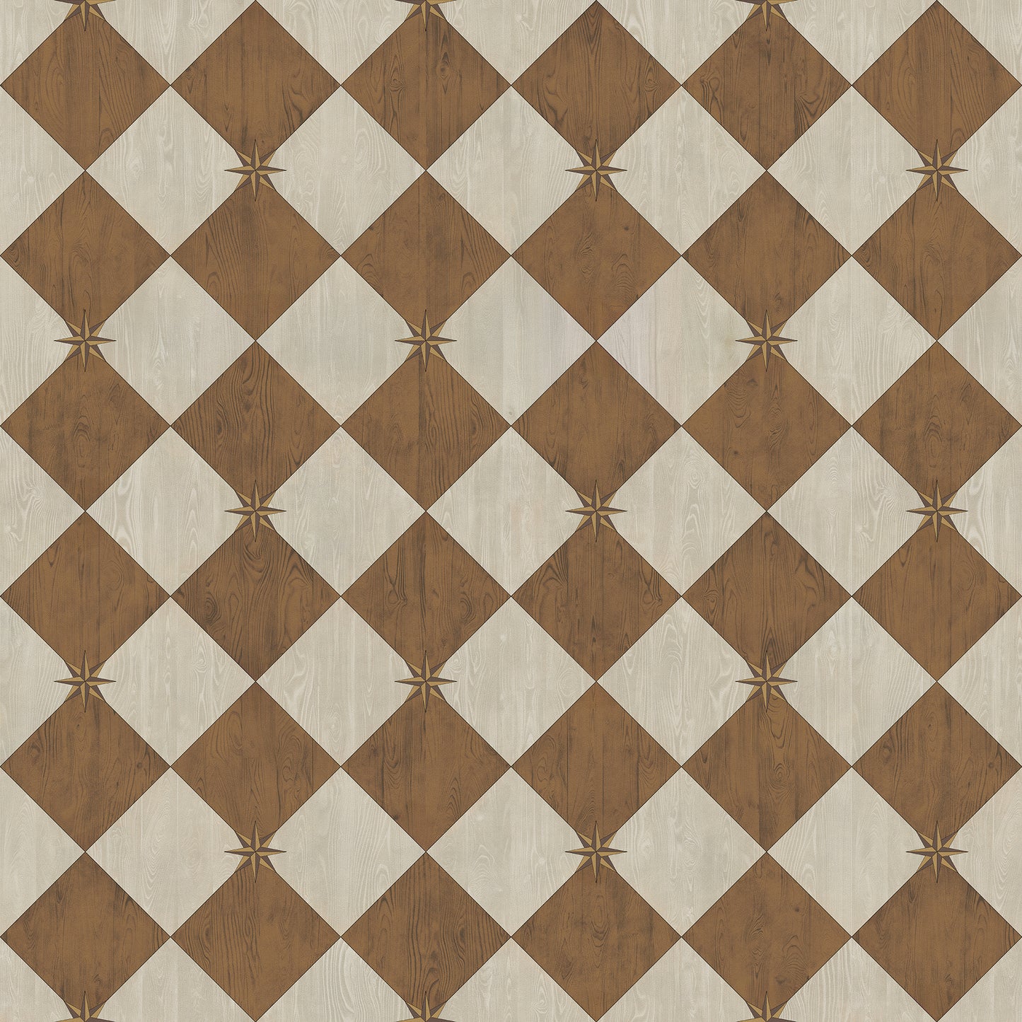 Vintage Vinyl Rug - Compass Diamond - Garden Grounds