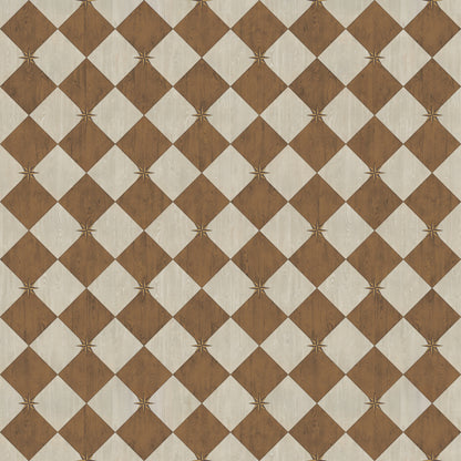 Vintage Vinyl Rug - Compass Diamond - Garden Grounds
