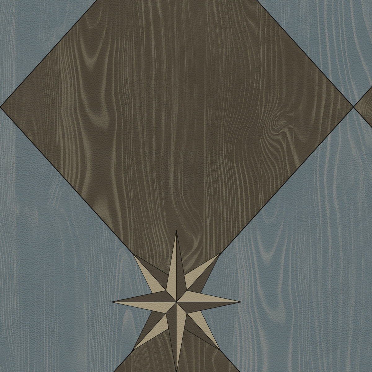 Vintage Vinyl Rug - Compass Diamond - Garden Soirée