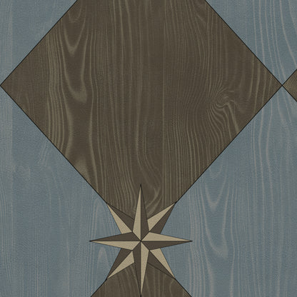 Vintage Vinyl Rug - Compass Diamond - Garden Soirée