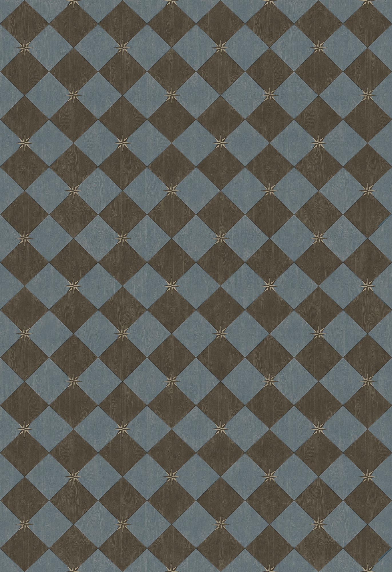 Vintage Vinyl Rug - Compass Diamond - Garden Soirée