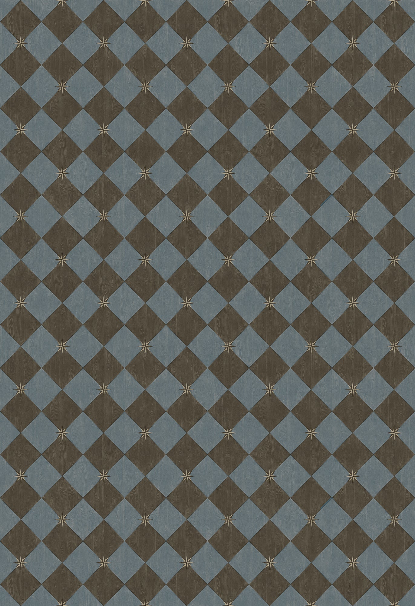 Vintage Vinyl Rug - Compass Diamond - Garden Soirée