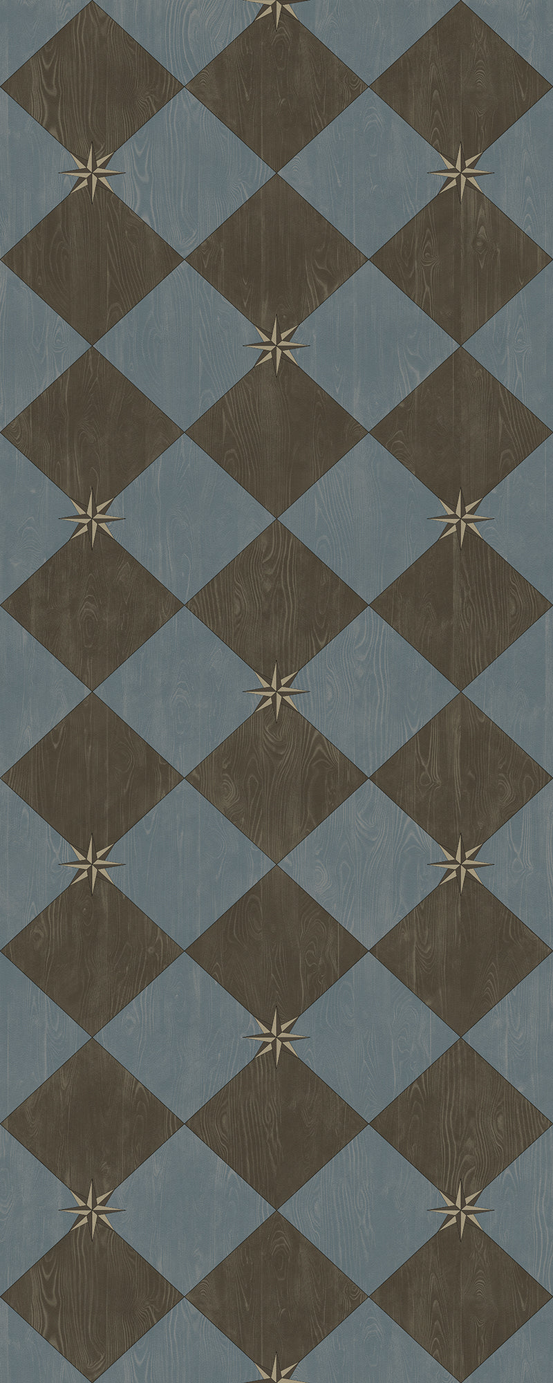 Vintage Vinyl Rug - Compass Diamond - Garden Soirée