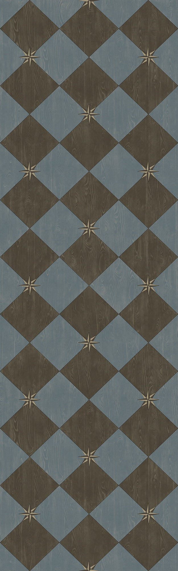 Vintage Vinyl Rug - Compass Diamond - Garden Soirée