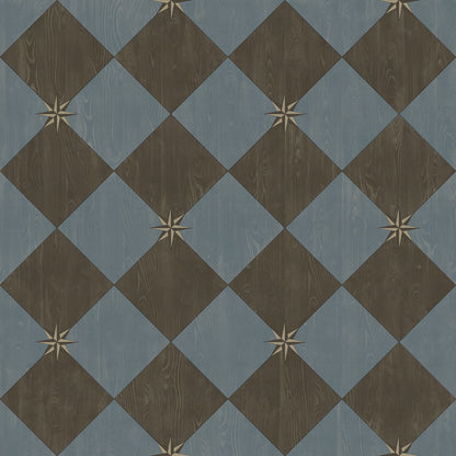Vintage Vinyl Rug - Compass Diamond - Garden Soirée
