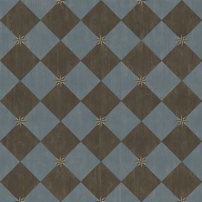 Vintage Vinyl Rug - Compass Diamond - Garden Soirée