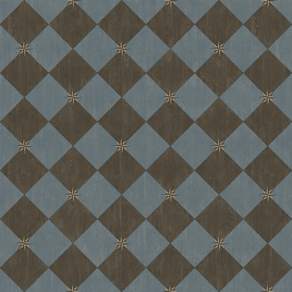 Vintage Vinyl Rug - Compass Diamond - Garden Soirée