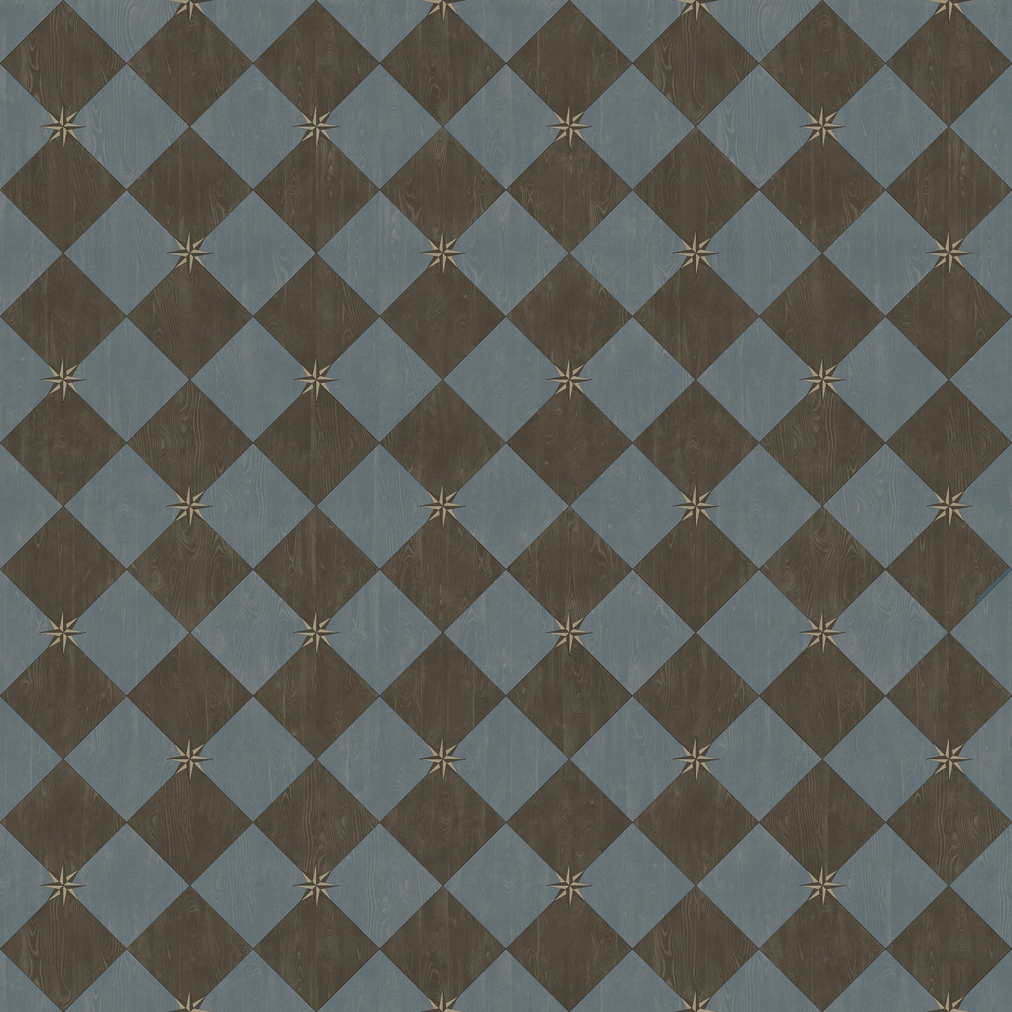 Vintage Vinyl Rug - Compass Diamond - Garden Soirée