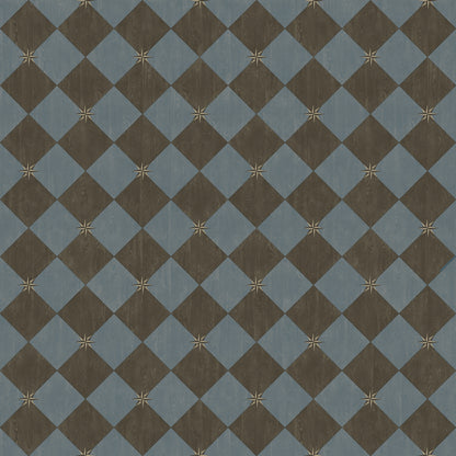 Vintage Vinyl Rug - Compass Diamond - Garden Soirée