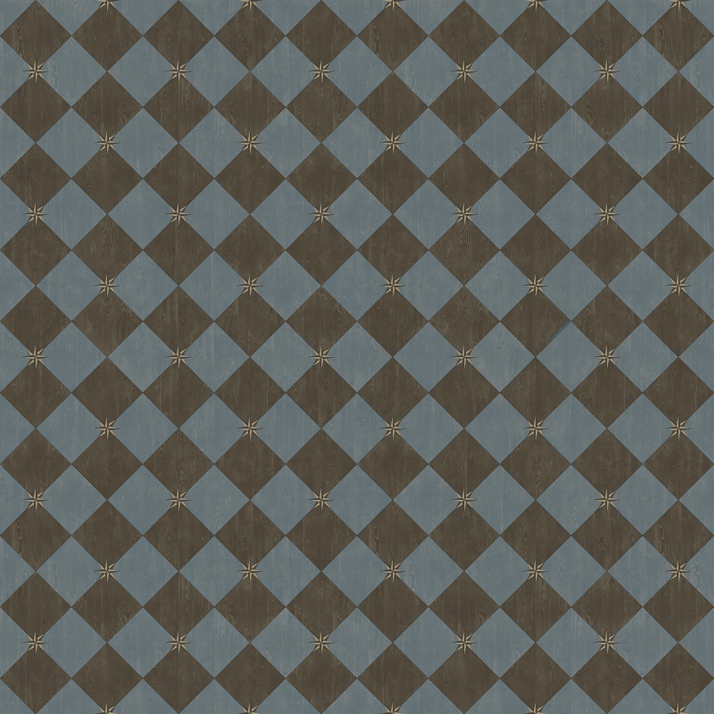 Vintage Vinyl Rug - Compass Diamond - Garden Soirée