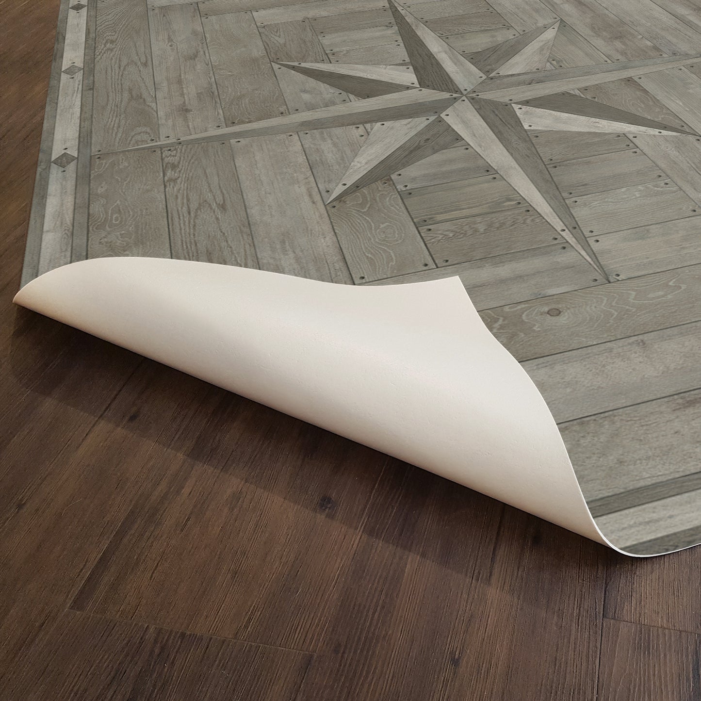 Vintage Vinyl Rug - 18th Century Joinery - A Forest Grove