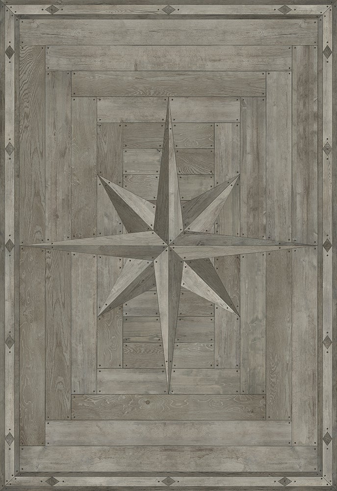 Vintage Vinyl Rug - 18th Century Joinery - A Forest Grove