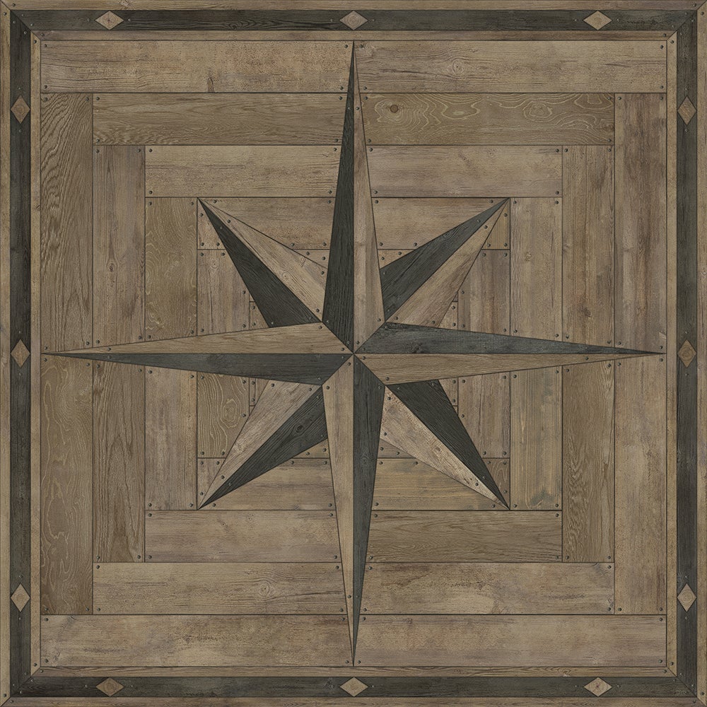 Vintage Vinyl Rug - 18th Century Joinery - Crosspiece