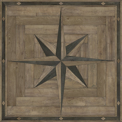 Vintage Vinyl Rug - 18th Century Joinery - Crosspiece