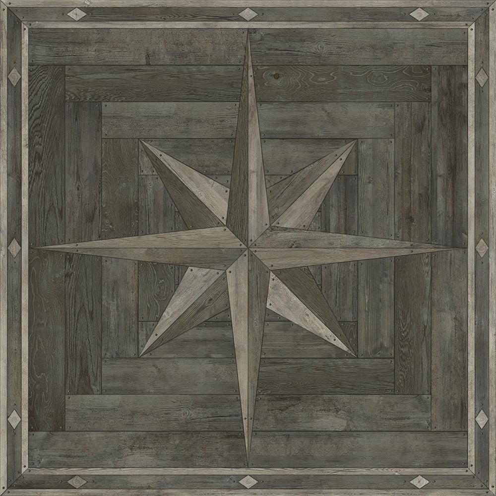 Vintage Vinyl Rug - 18th Century Joinery - Dark Pine Shadows
