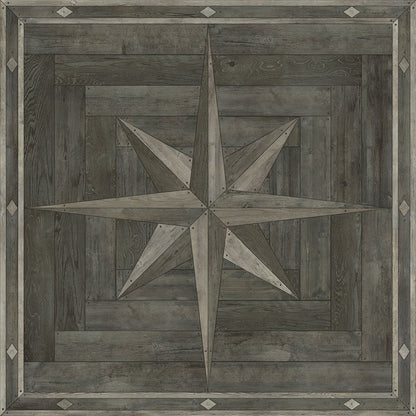 Vintage Vinyl Rug - 18th Century Joinery - Dark Pine Shadows