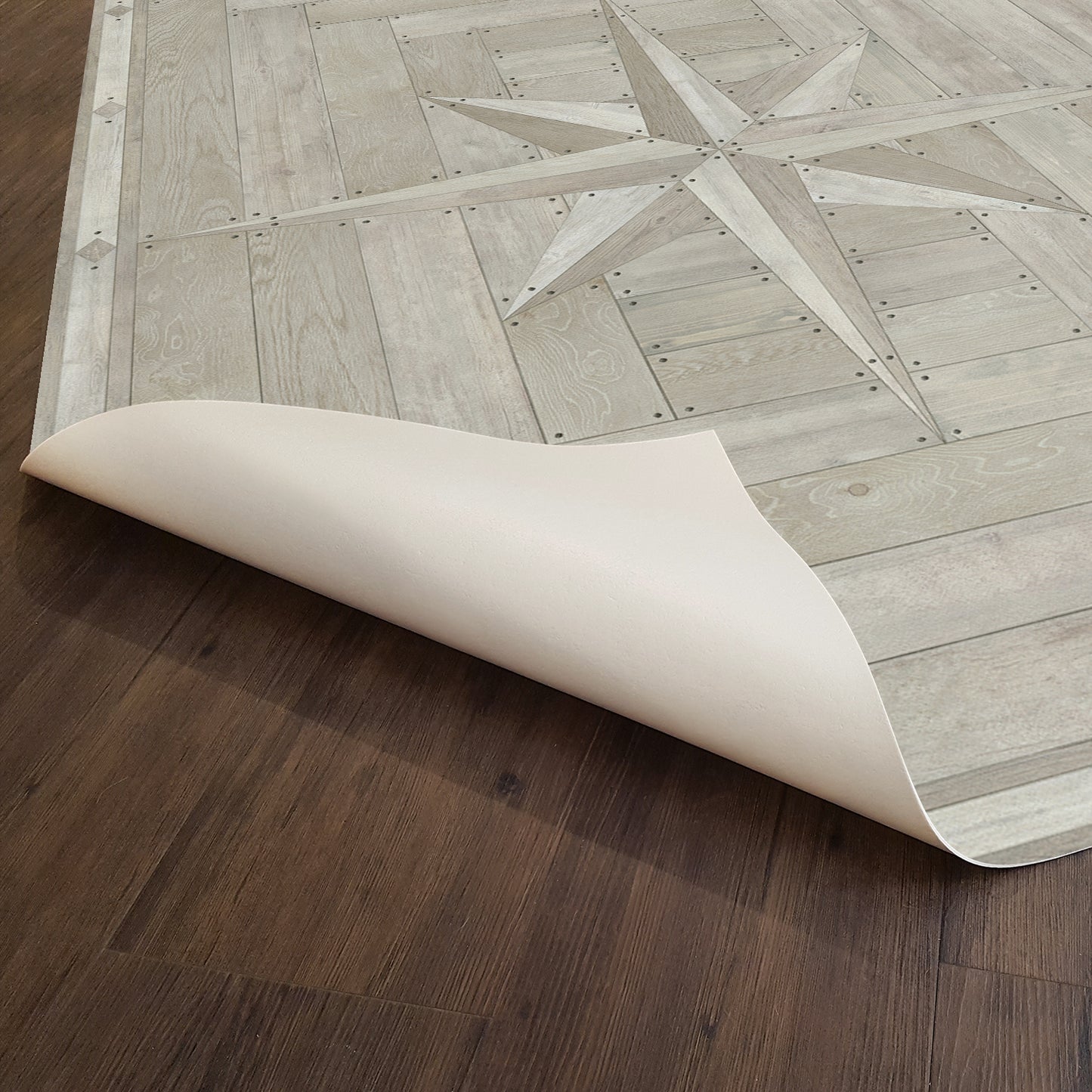 Vintage Vinyl Rug - 18th Century Joinery - Everlasting Grain