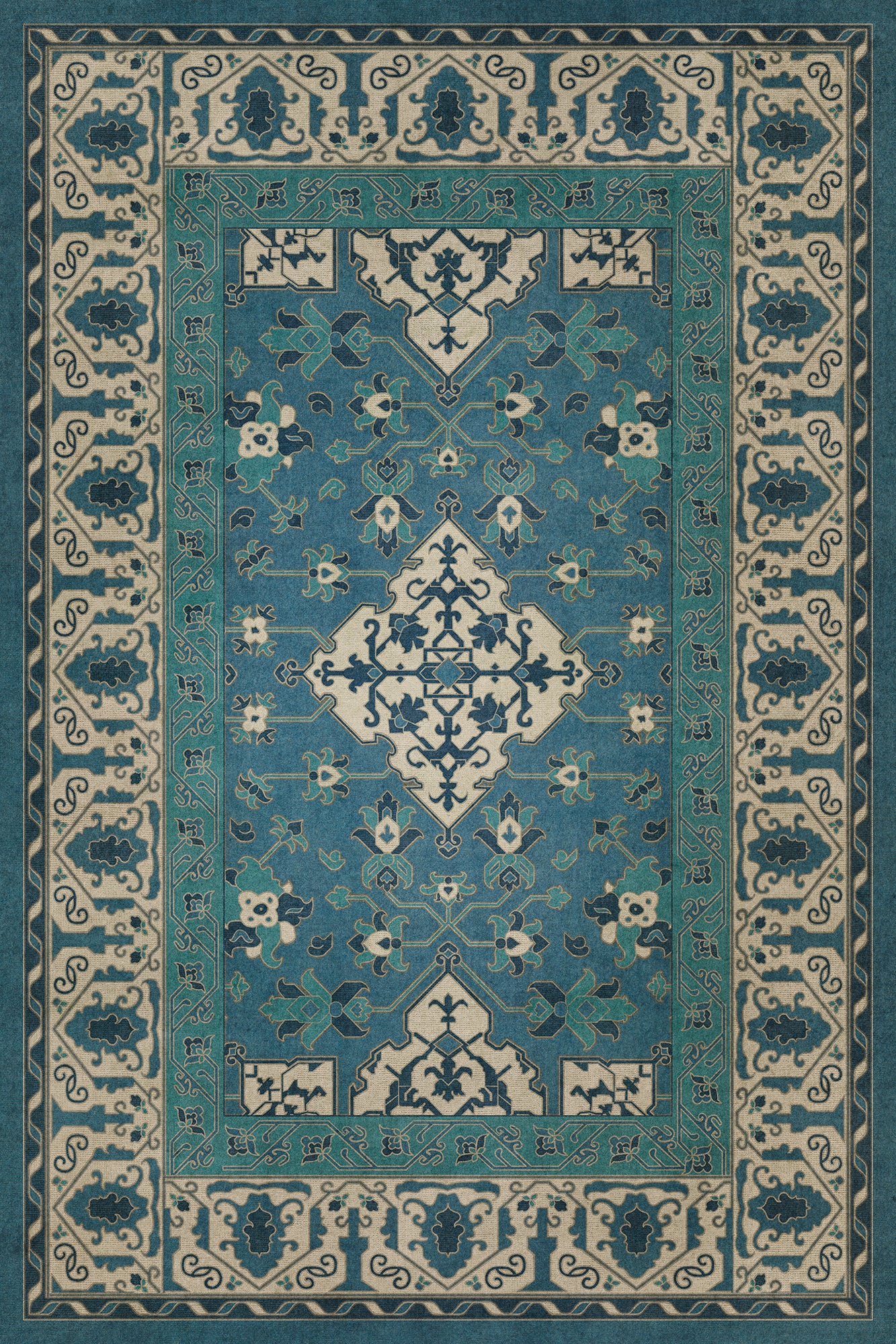 Vintage Vinyl Rug - Star Ushak - Calm Shades