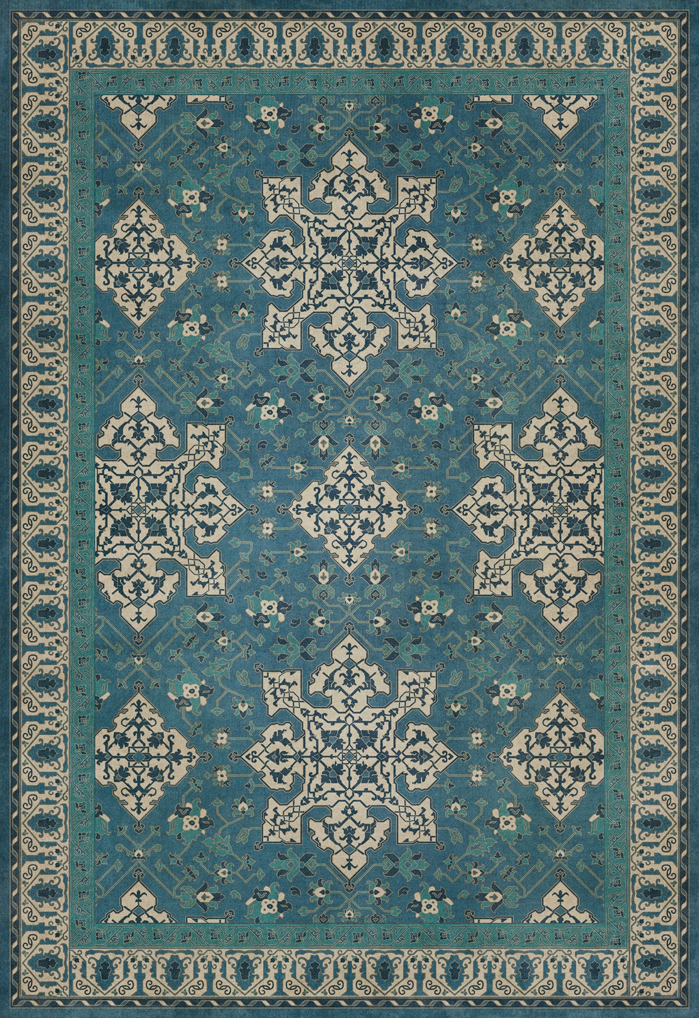 Vintage Vinyl Rug - Star Ushak - Calm Shades