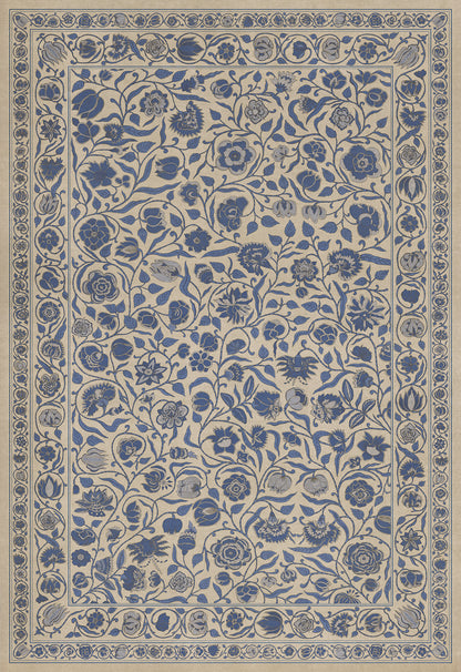 Vintage Vinyl Rug - Antique Floral - A Solemn Soul