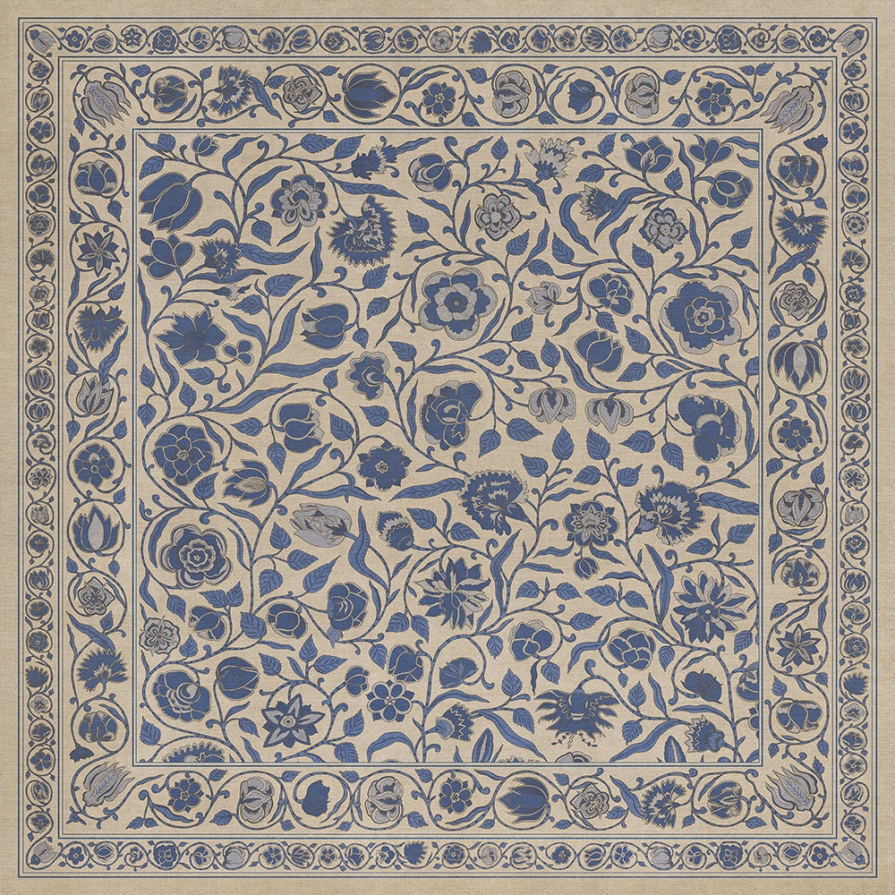 Vintage Vinyl Rug - Antique Floral - A Solemn Soul