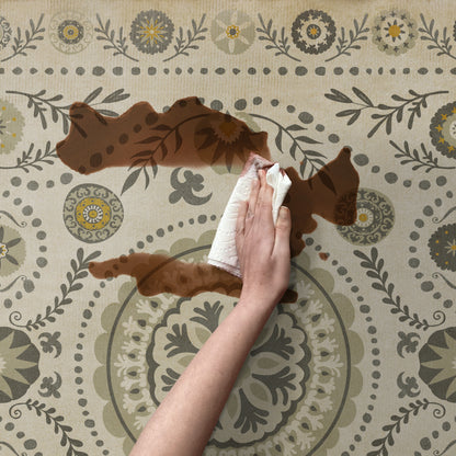 Vintage Vinyl Rug - Pattern 38 - Je Pense