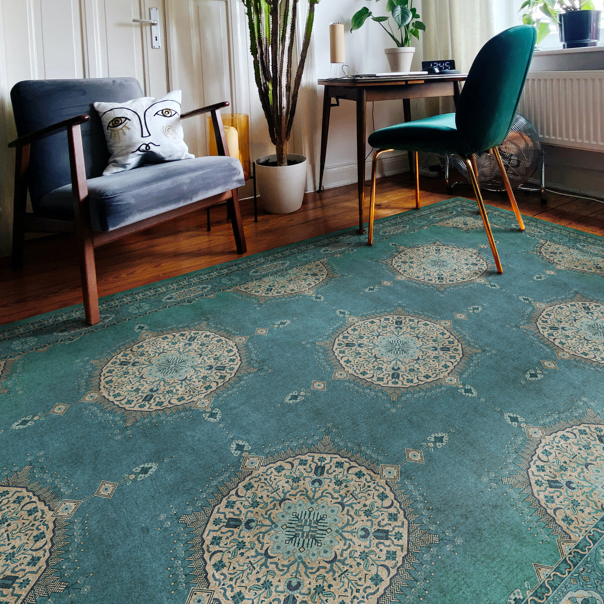 Vintage Vinyl Rug - Tabriz - Govad