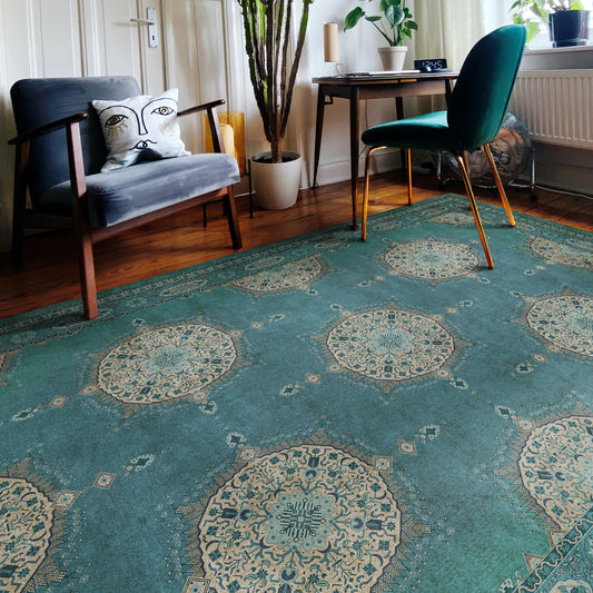 Vintage Vinyl Rug - Tabriz - Govad