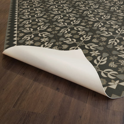Vintage Vinyl Rug - Floral Quilt - Awake at Night