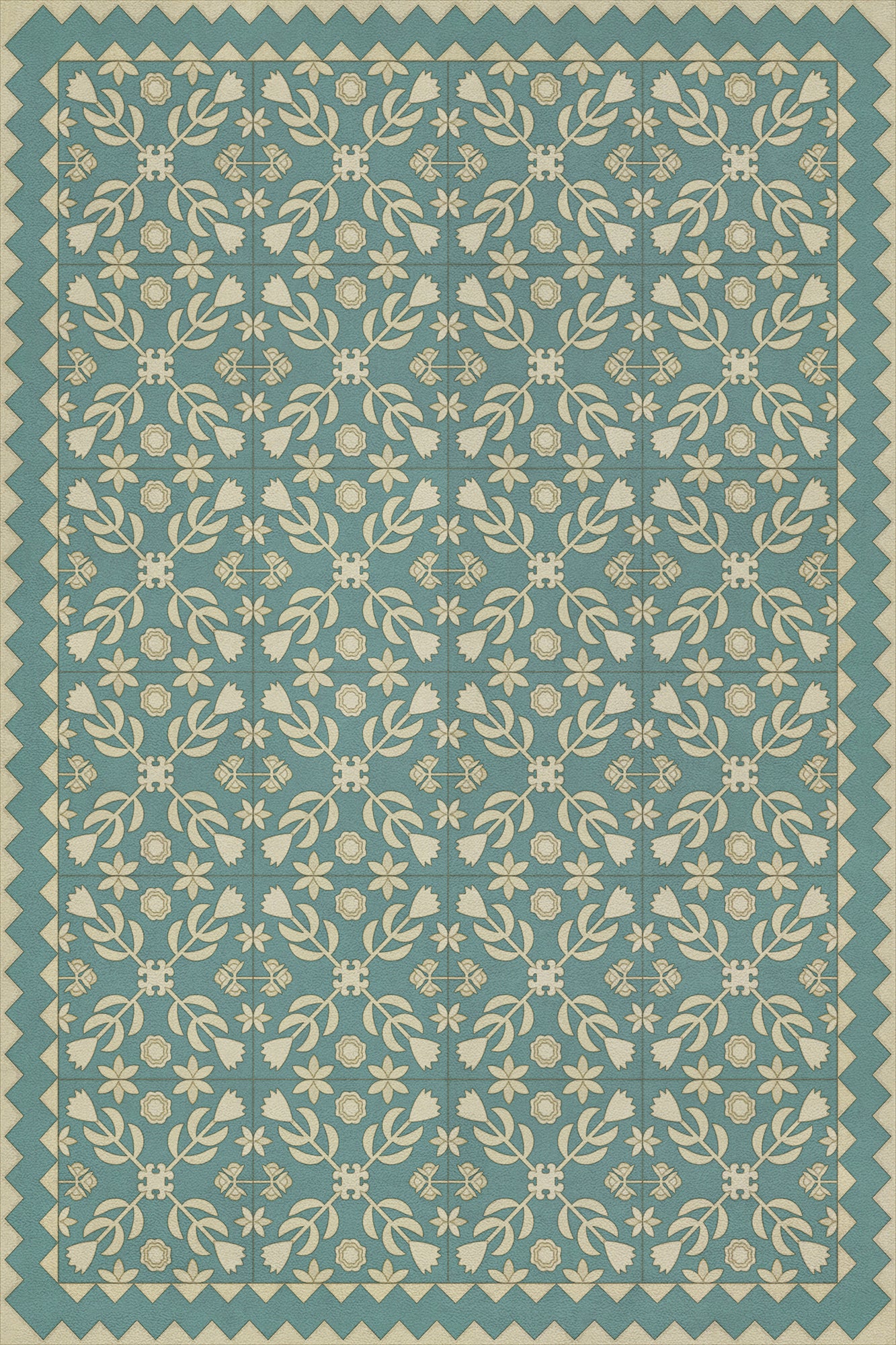 Vintage Vinyl Rug - Floral Quilt - Odes and Elegies