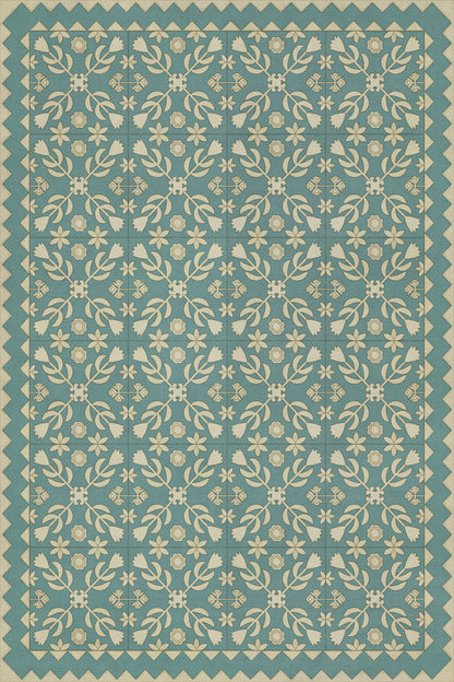 Vintage Vinyl Rug - Floral Quilt - Odes and Elegies