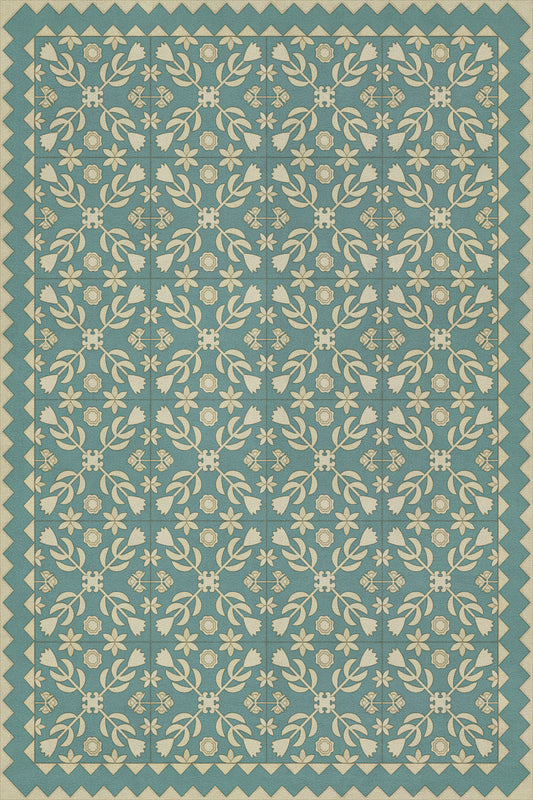 Vintage Vinyl Rug - Floral Quilt - Odes and Elegies