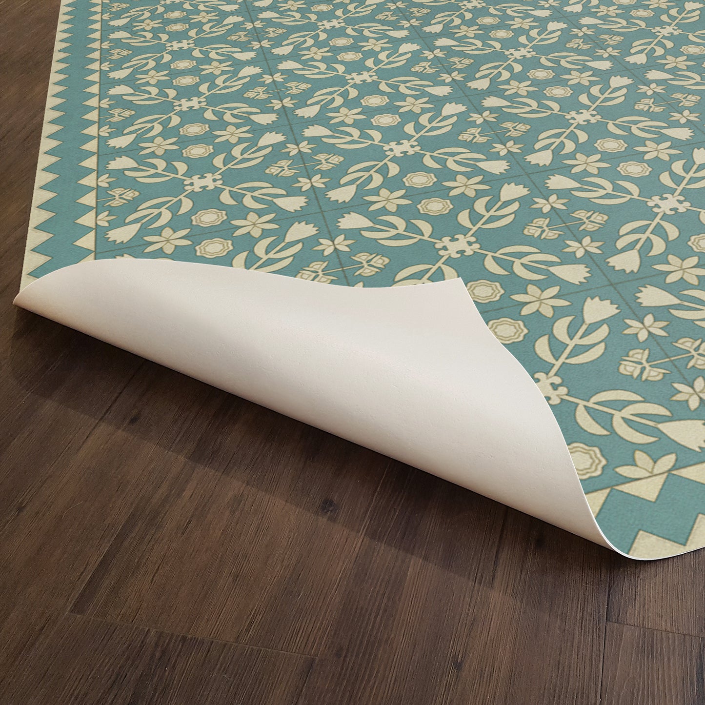 Vintage Vinyl Rug - Floral Quilt - Odes and Elegies