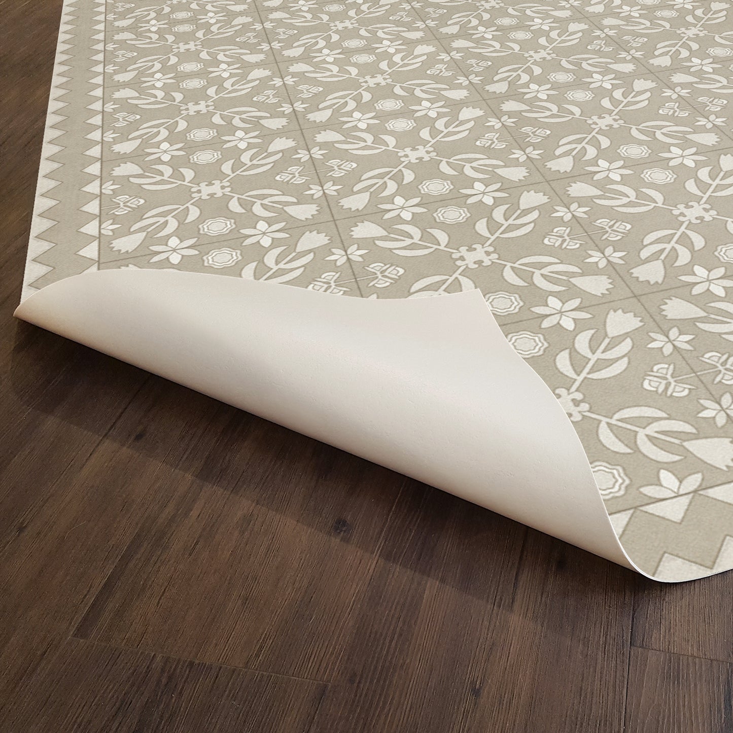 Vintage Vinyl Rug - Floral Quilt - The Woman in White