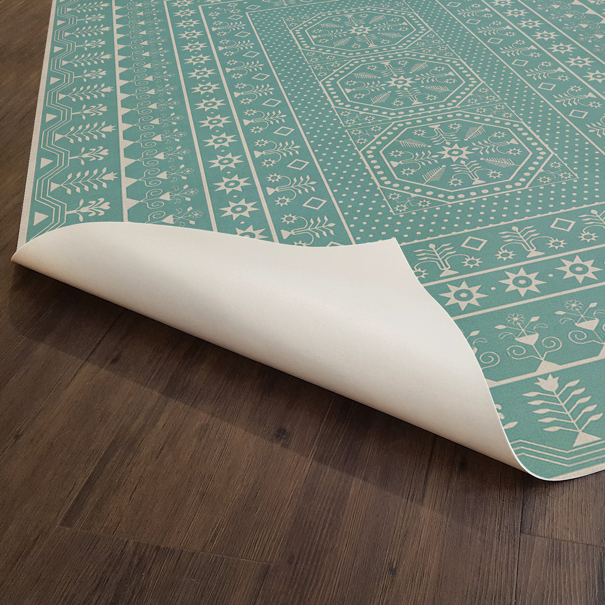 Vintage Vinyl Rug - Embroidery - A Rain of Melody
