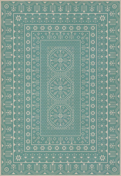 Vintage Vinyl Rug - Embroidery - A Rain of Melody