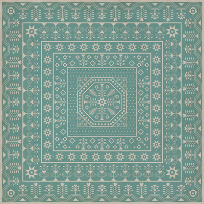 Vintage Vinyl Rug - Embroidery - A Rain of Melody