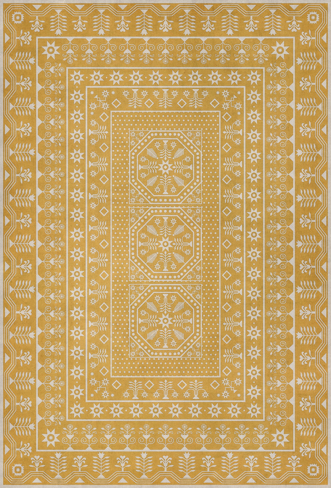 Vintage Vinyl Rug - Embroidery - Noonday Dreams
