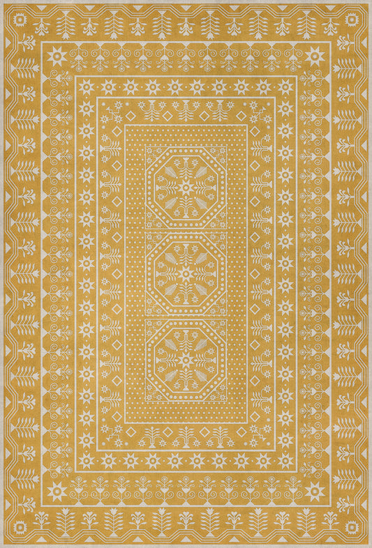 Vintage Vinyl Rug - Embroidery - Noonday Dreams