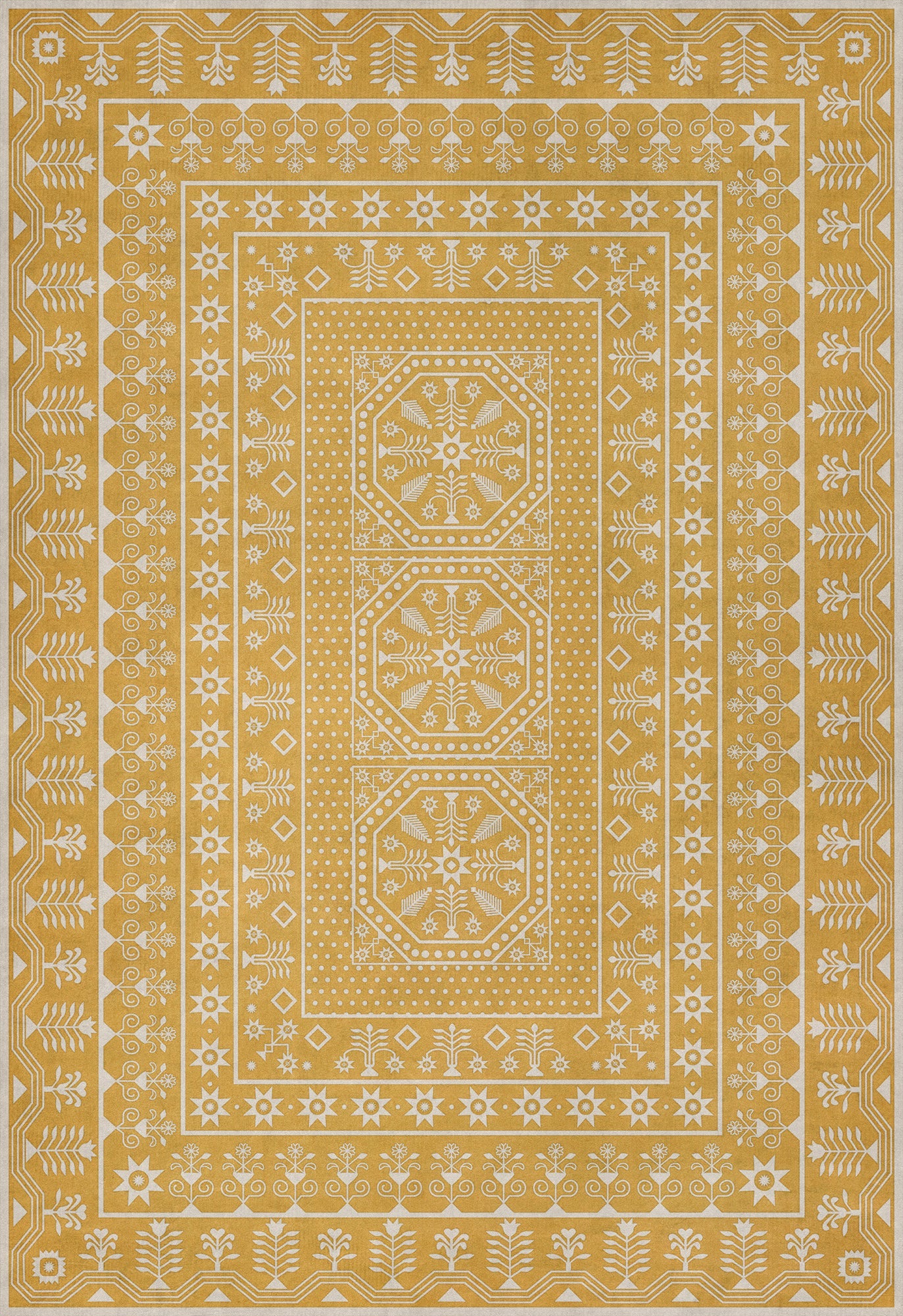 Vintage Vinyl Rug - Embroidery - Noonday Dreams