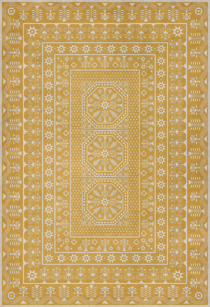 Vintage Vinyl Rug - Embroidery - Noonday Dreams