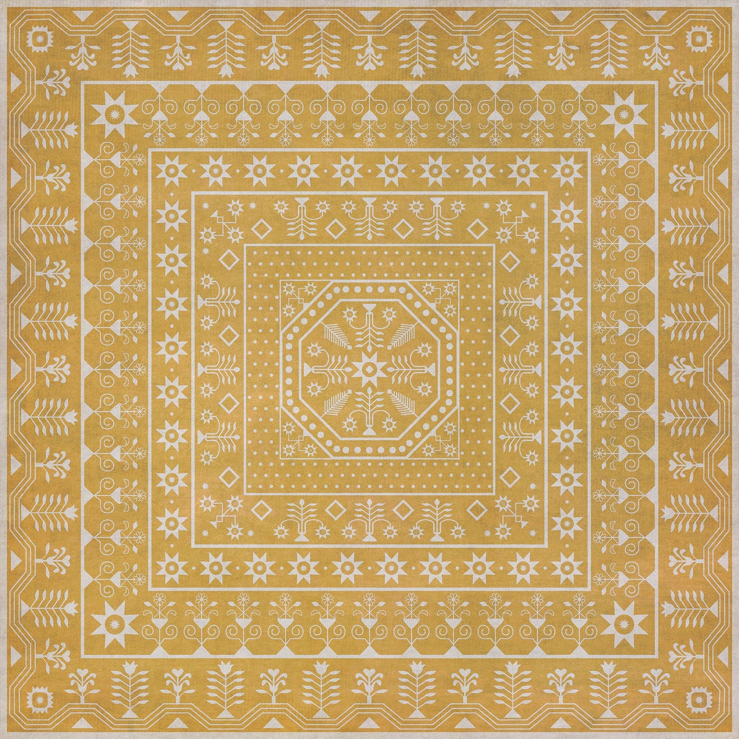 Vintage Vinyl Rug - Embroidery - Noonday Dreams