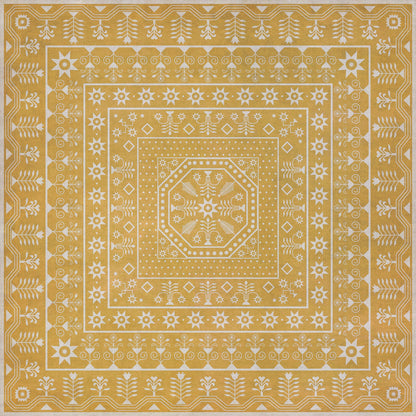 Vintage Vinyl Rug - Embroidery - Noonday Dreams