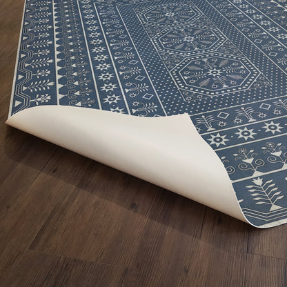Vintage Vinyl Rug - Embroidery - The Waning Moon