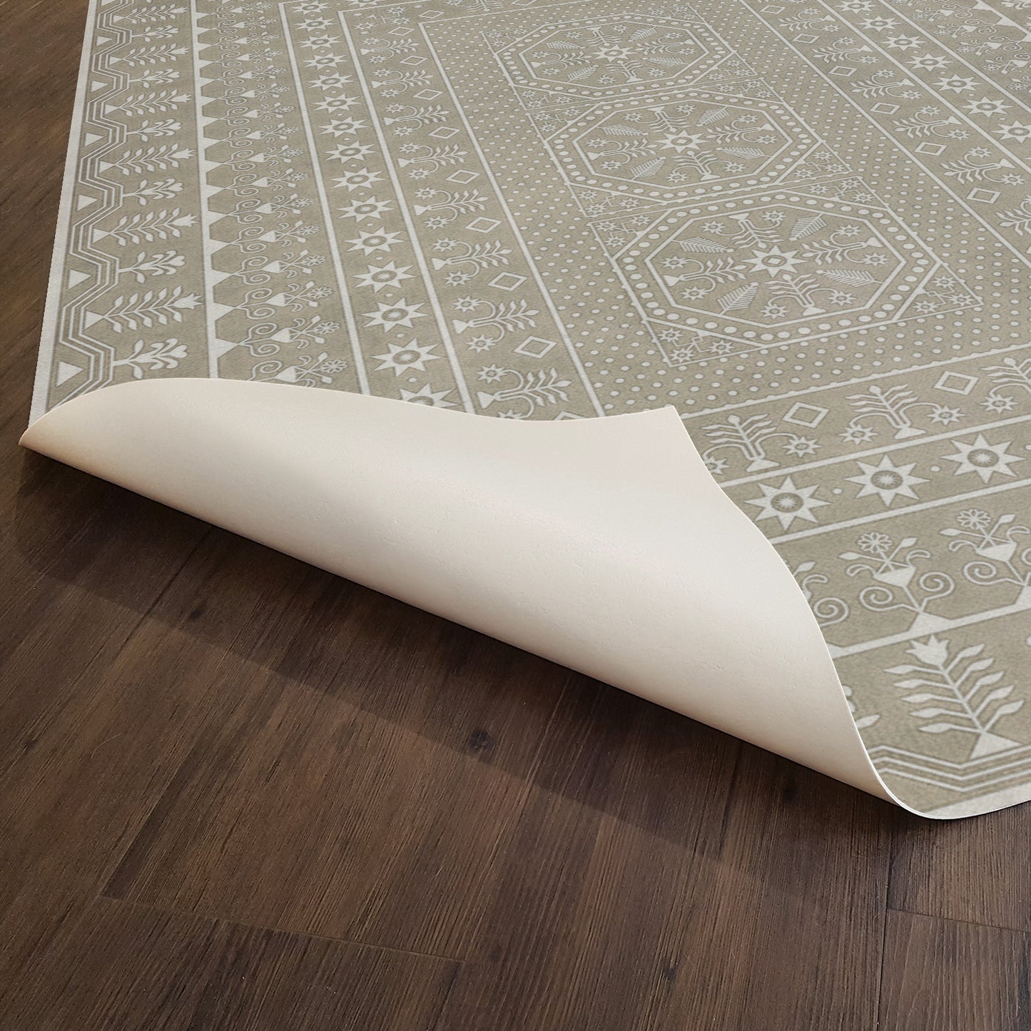 Vintage Vinyl Rug - Embroidery - Time Long Past