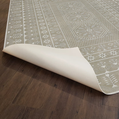 Vintage Vinyl Rug - Embroidery - Time Long Past